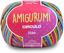 Linha para Crochê ou Tricô Colorido Fio Amigurumi 254m 100% Algodão - Circulo