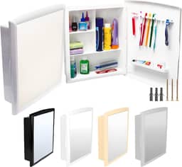 Armario Para Banheiro Grande Com Espelho Espaçoso Imperial Luxo (Branco)