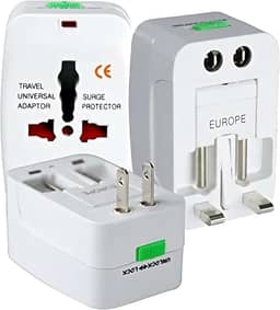 Adaptador de Tomada Universal Premium para Viagem Bivolt 3 Pinos – Compatível Europa, EUA, UK, Japão, Austrália e Mais de 150 Países – Portátil, Ajustável e com Trava de Segurança