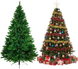 Árvore de Natal Premium 2,10 metros Pinheiro 1000 Galhos Densos Decoração Natal Base Metálica Reforçada Verde Luxo