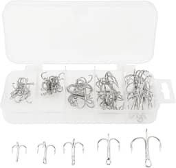 Kit de 50 ganchos de pescaria, anzóis agudos de aço de alto carbono forte e afiado curvado 2# 4# 6# 8# 10# para água doce e salgada