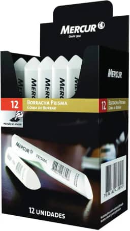 Borracha Prisma, Mercur, B01010101002, Caixa com 12 Unidades