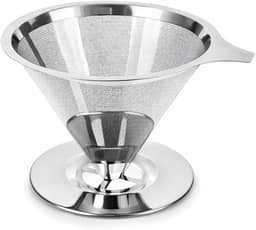 Coador de Café 103 Filtro Inox Reutilizável Fácil de Usar e Limpar, Preserva o Sabor Natural do Café, Peneira de Aço Durável e Sustentável, Sem Uso de Papel, Econômico e Ecológico Premium