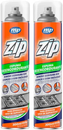 Kit 2 Espumas Desengordurantes ZIP 300ml - My Place | Limpeza Pesada de Fogões, Fornos, Microondas e Panelas