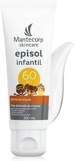 Protetor Solar Corpo e Rosto Episol Infantil Fps 60 – 100ml – Textura Suave – Ajuda a Proteger a Pele Delicada das Crianças – Mantecorp