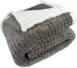 Cobertor Casal Dupla Face Corttex - Aveludado Sherpa Toque de Lã de Ovelha Carneiro - Manta Microfibra 1,80 x 2,20-100% Poliéster (Diamond Chumbo Cinza)