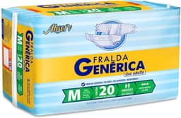 Fralda Geriátrica Genérica - Absorv, Economica - Tamanho M, 20 Unidades