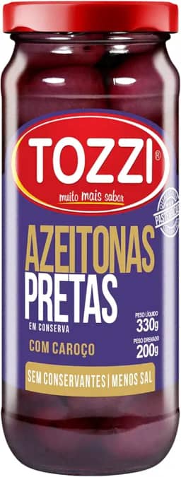 Tozzi Azeitona Preta com Caroço Pote 200g
