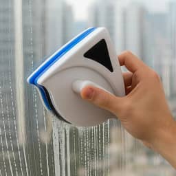 Limpador De Vidros Premium Magnético Dupla Face, Com Corda De Segurança, Ideal Para Janelas Altas, Espelhos, Box, Marca VARENZIA