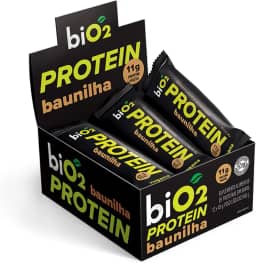 Barra de Proteína biO2 Protein Baunilha e Pasta de Amendoim, Caixa com 12 unidades de 45 g, Vegana e sem Glúten