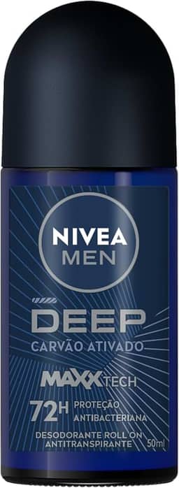 NIVEA MEN Antitranspirante Roll-on Deep MaxxTech Carvão Ativado 50ml