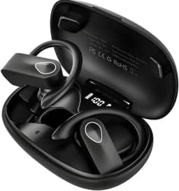 Fone de Ouvido Esportivo Sem Fio Bluetooth 5.3 Estéreo IPX5 à Prova D’Água – 45h de Bateria, Microfone Embutido, Design Ergonômico para Corrida, Academia, Jogos, iPhone e Android [VALUANCE]