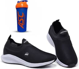 Tênis Ortopédico Unissex Tipo Meia Ascension + Coqueteleira Marinho e Laranja | Calce Fácil, Leve, Confortável – Ideal para Caminhada, Academia e Uso Diário