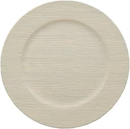 Mimo Style Sousplat Linho Beige - Produzido em Plástico Com Boa Estabilidade Térmica e Excelente Qualidade; Moderno e Versátil, Elegante e Charmoso Ideal Para Mesa Posta Em Buffets Eventos e Ocasiões