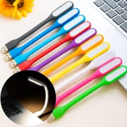 Luminária de Mesa LED USB FLEXIVEL – Iluminação Moderna, Econômica e Portátil para Leitura, Estudo e Trabalho - Compatibilidade de USB; Powerbank, Notebok, PC - Cores Sortidas