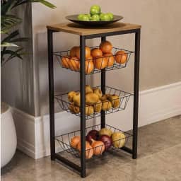 Fruteira de Chão Cozinha Com Suporte Bebedouro D Agua 20 L Microondas Preto Fosco Aço Antiferrugem