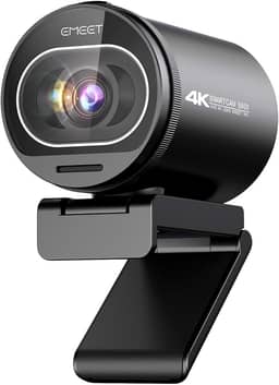 EMEET Webcam 4K, webcam S600 com, 2 microfones de redução de ruído, FOV ajustável de 40° a 73°, foco automático PDAF, capa de privacidade integrada, câmera de streaming para jogos, chamadas de (S600)