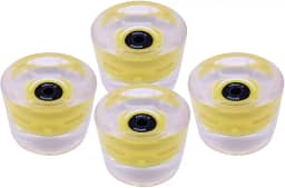 Rodas de skate flash LED 70 mm - material PU, reduz a vibração, durômetro de 80 A - perfeito para esportes de parque e patinação de rua em cruzeiro - amarelo e preto