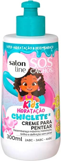 Salon Line, Creme para Pentear, SOS Cachos Kids, Hidratação Chiclete, Vegano - Para Cabelos Ondulados, Cacheados e Crespos, 300ml