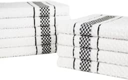 Kit 10 Pano de Prato Atoalhado Para Cozinha Felpudo Malta 45x70cm 370g/m² 100% Algodão - Preta