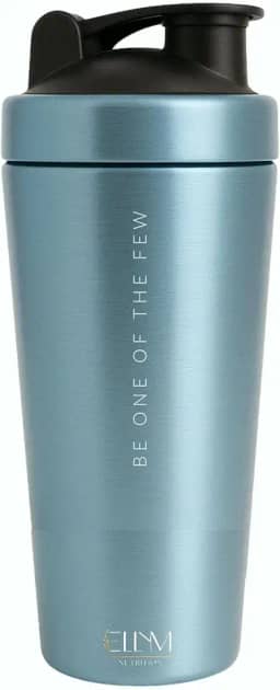 Coqueteleira Aço Inox 900ml Shakeira ELLYM NUTRITION Misturador Ideal Shakes - Azul (Sem compartimento)