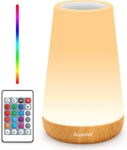 Auxmir Lâmpada de cabeceira de LED, luz noturna, controle remoto, regulável, 13 cores, 5 cores que mudam de brilho, ajustável, recarregável, lâmpada portátil para bebês, crianças, quarto, sala de