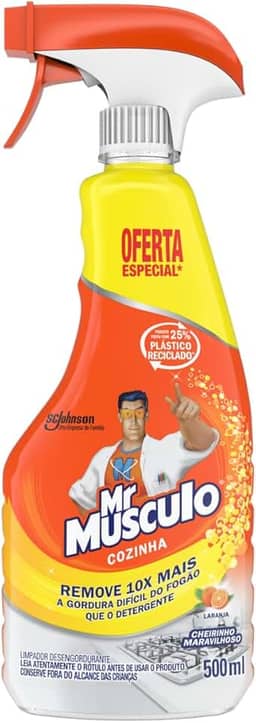 Mr. Músculo Desengordurante Cozinha Laranja, Borrifador 500ml