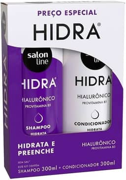 Salon Line, Kit Shampoo e Condicionador, Hidra Hialurônico, Vegano - Cabelos Ondulados, Cacheados e Crespos, 300 ml cada