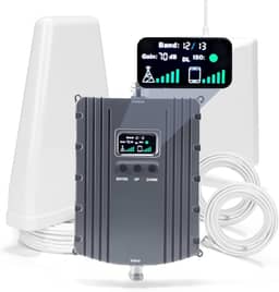 Amplificador de celular para casa e escritório, até 5.500 pés quadrados, amplificador de sinal de celular para banda 2/25/4/66/5/12/17/13 com todas as operadoras dos EUA, aumenta 5G 4G LTE