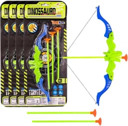 Kit 4 Super Arco Flecha Infantil 35cm 12 Dardos Grudam na Parede