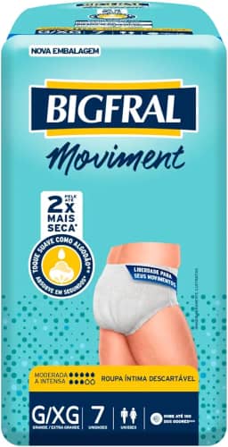 Roupa Íntima Bigfral Moviment G/XG 7 Unidades