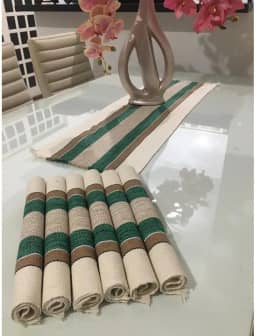 Jogo Americano 07 PeçAs. ContéM 06 Lugares E 01 Trilho De Mesa, Tecido AlgodãO.(JGAM01)