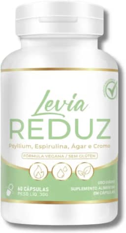 Levia Reduz 1 Potes (60 Cápsulas) – Suplemento Alimentar com Psyllium, Espirulina, Ágar-Ágar e Cromo