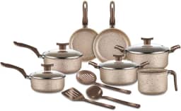 Jogo de Panelas 10 Peças Bianco Antiaderente com Tampa de Vidro