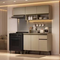 Armário de Cozinha Compacta Atlanta Petit Carraro (Amêndoa)
