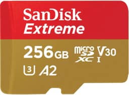 SanDisk Cartão microSDXC extremo de 256 GB para jogos móveis, até 190 MB/s, com desempenho de aplicativo A2, UHS-I, Classe 10, U3, V30