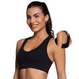 Top de Academia Fitness com Microfuros Alta Sustentação Sem Costura Poliamida Selene Feminino