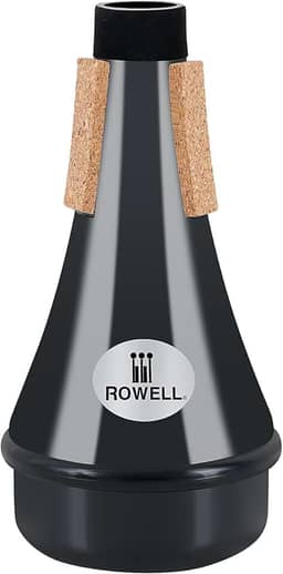 ROWELL Trompete mudo, ABS reto para trompete, leve para prática, acessórios de trompete para iniciantes. (Preto)