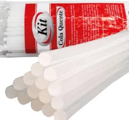 Bastão de Cola Quente Grosso Transparente Pacote 1Kg - 11,2mm X 30cm