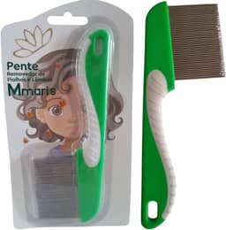 Pente Fino de Ferro Aço Inox Removedor de Piolhos e Lêndeas Extrator Tira Piolho M Mari'S Cor Verde Com Cabo