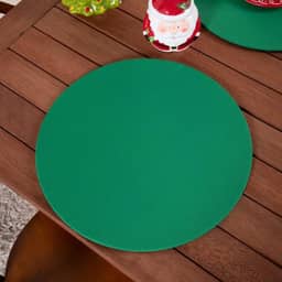 Capa Sousplat em Tecido Oxford, 35cm de Diâmetro, 100% Poliéster, para Mesa de Jantar, Elegante e Prático (Verde)