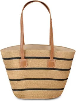 Bolsa Feminina De Palha Grande Moda Praia Verão Passeio Com Alça De Ombro Reforçada Estilosa Elegante Tedencia Verão Mar Piscina Piquinique Férias Bolsa De Palha Sintetica Luxuosa