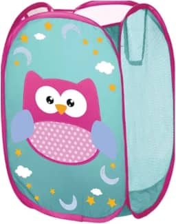 Cesto Brinquedos e Roupas Suja, Cestos de Armazenamento Infantis, Cesto Organizador Infantil, Dobravel e Prático. (Coruja, Kids)