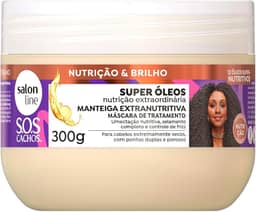 Salon Line, Máscara de Tratamento, SOS Cachos, Super Óleos, Vegano - Para Cabelos Cacheados e Crespos, 300g