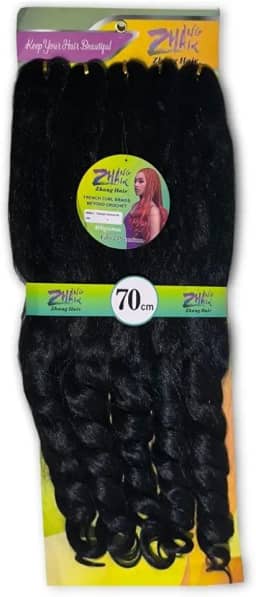 Tranças French Curl De Fibra Orgânica Sem Emaranhados e Durabilidade 70cm Cor 1 Preto