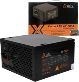 Fonte de Alimentação ATX para PC, 500W, Bivolt Automática, Conectores 20+4 Pinos