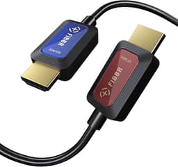 Cabo HDMI de fibra óptica de 10 m, cabo HDMI 2.1 de alta velocidade de 48 Gbps 8 K a 60 Hz 4K a 120 Hz Dolby/Dynamic HDR/HDCP 2.3/eARC 8K Cabo HDMI de fibra unidirecional compatível com Blu-ray/TV