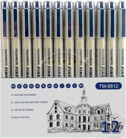 Kit 12 Canetas Nanquim Profissional para Lettering Mangá Brush Desenho Técnico Artístico Caligrafia