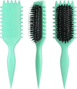 Escova Finalizadora para Cabelos Cacheados e Ondulados – Reduz Frizz, Desembaraça Suavemente e Define os Fios Sem Quebrar