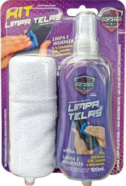 Kit Limpa Telas 100ML com Pano Microfibra Televisao Monitor Limpeza Celular Tablets